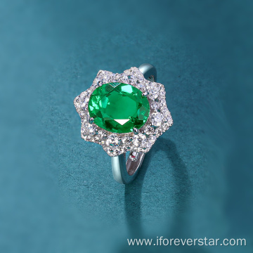 2.4 ct created emerald 925 sterling silver pendant